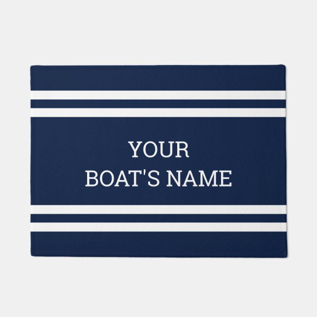 Tapete Mat Dock do Nome Personalizado do Barco (Frente)