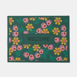 Tapete Mat verde floral moderno e bonito da porta feminin
