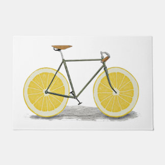 Tapete Matriz de bicicleta de limão amarelo, Fruta engraç