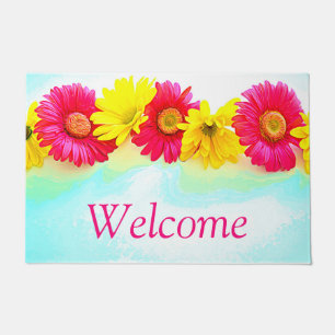 Tapete Matriz de Boas-vindas do Watercolor Daisies