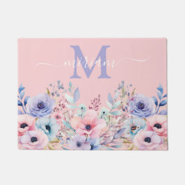 Tapete Matriz de chão da cozinha de luxo: Flores cor-de-r