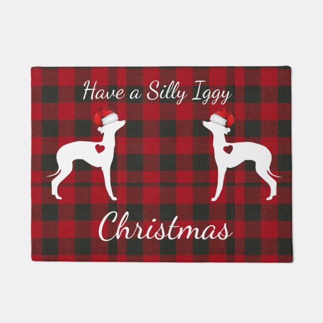 Tapete Matriz de Natal de Greyhound Italiano, Iggy Rug (Frente)