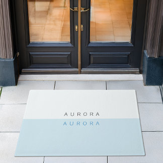 Tapete Matriz de porta de boas-vindas azul de dois tons m