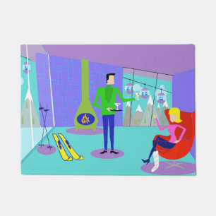 Tapete Matriz de porta de esqui retrô