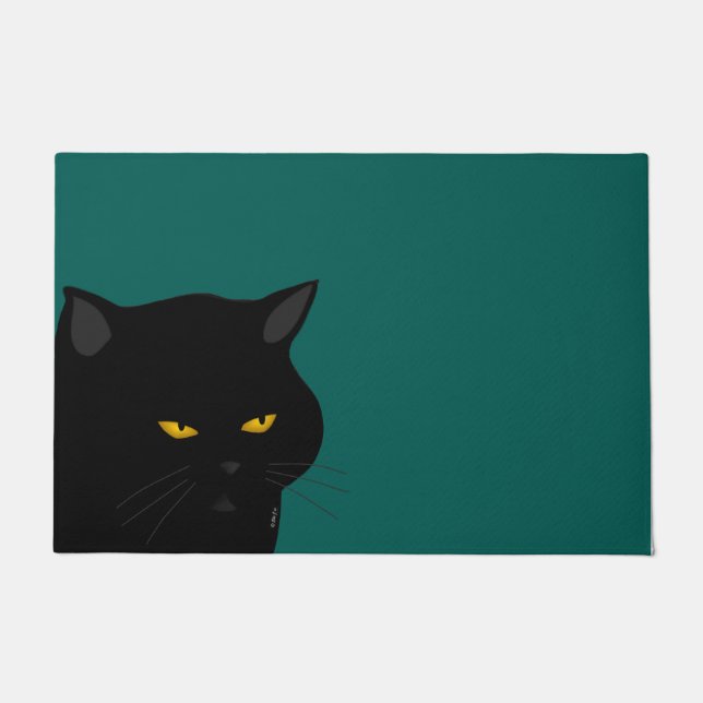 Tapete Matriz de Porta de Gato Preto (Frente)