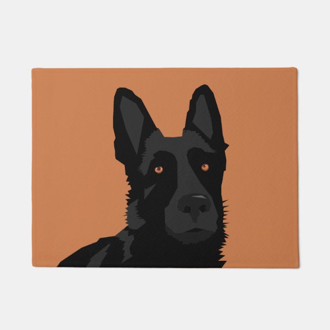 Tapete Matriz de porta do German shepherd preto (Frente)