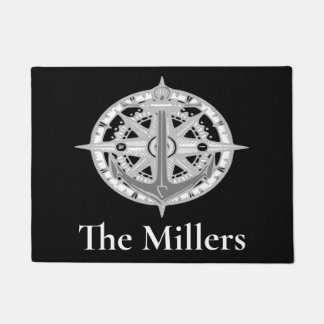 Tapete Matriz de Porta Náutica do Sobrenome de Âncora das