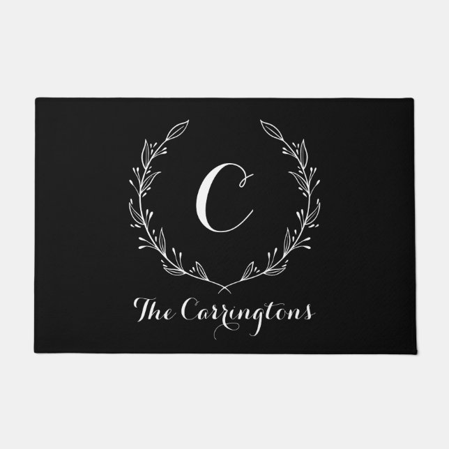 Tapete Matriz de porta preta personalizada na moda | Gran (Frente)