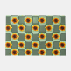 Tapete Matriz de Porta Verde Sunflower