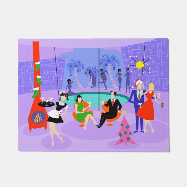 Tapete Matriz de Portas Tropicais da Festa de Natal (Frente)