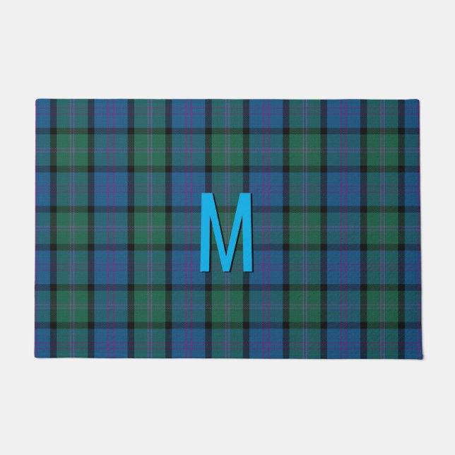 Tapete Matriz de Xadrez MacThomas Tartan Monogramada (Frente)