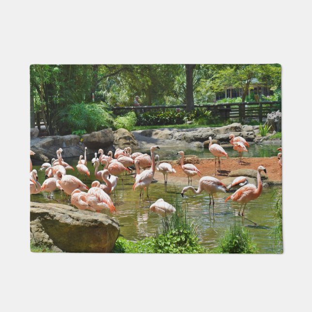Tapete Matriz Flamingos Rosa (Frente)