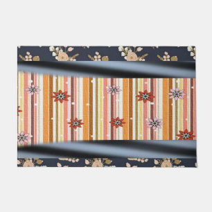 Tapete Matriz Floral de Porta de Stripe