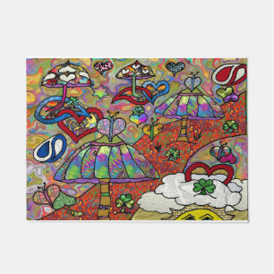 Tapete Matriz Psicodélica Magic Mushroom Retro 60s