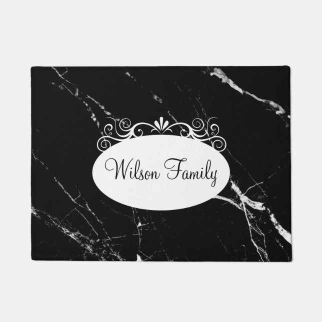 Tapete Matrizes de Boas-vindas do Monograma do Nome da Fa (Frente)