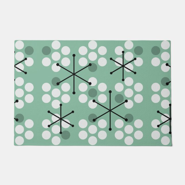 Tapete MCM Dots Sage do Século Médio Verde (Frente)