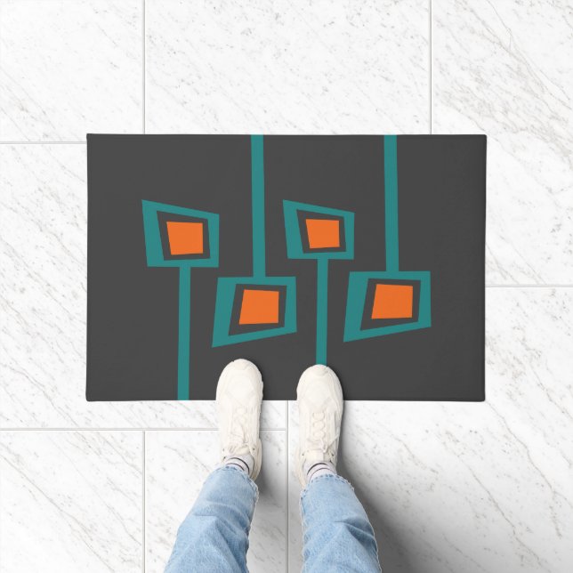 Tapete MCM WELCOME MAT - Laranja e Teal (Interior)