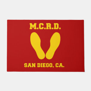 TAPETE MCRD SAN DIEGO YELLOT FOOTPRINTS EM VERMELHO