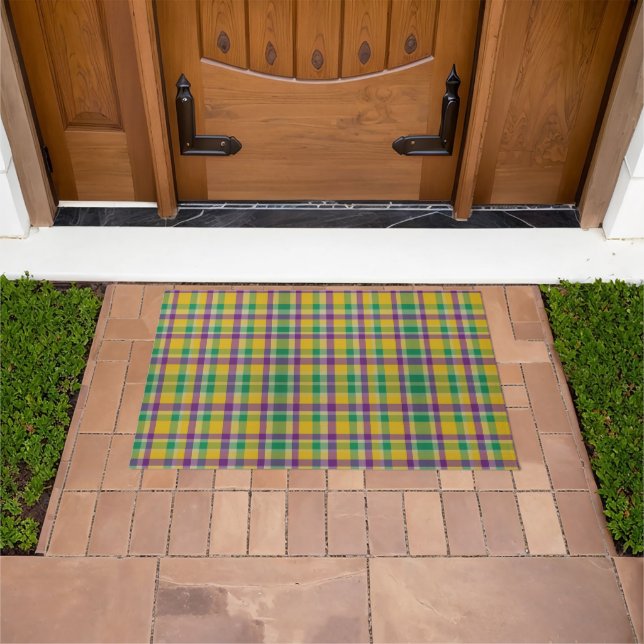 Tapete Medalha colorida Mardi Gras Gingham (Ar livre)