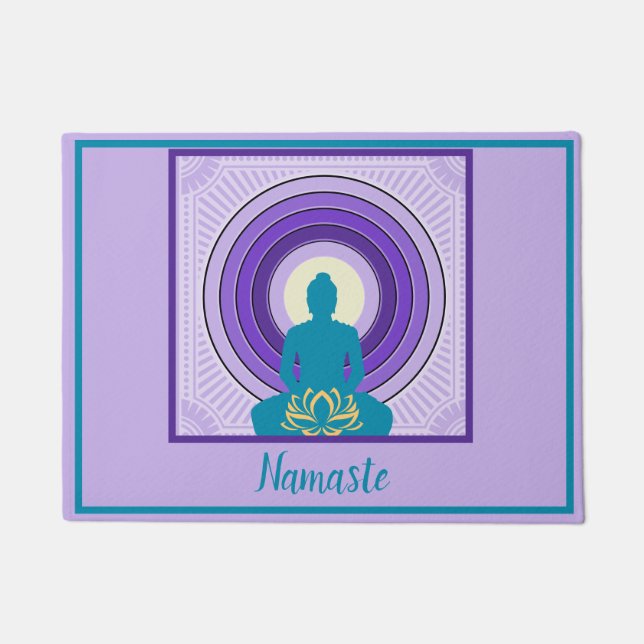 Tapete Meditação de Namaste Buddha Yoga Boas-vindas Espir (Frente)