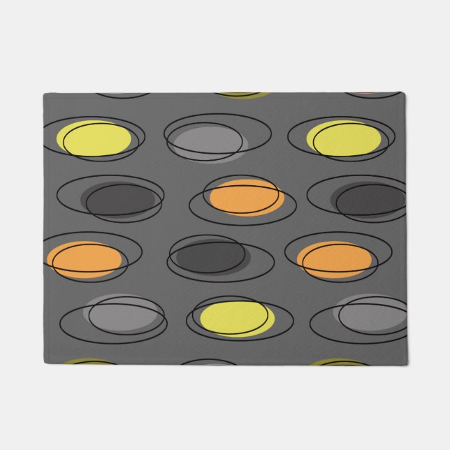 Tapete Meio século de Ovais Modernos Escrivores de Cinza (Frente)