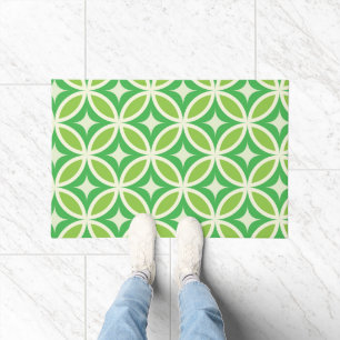 Tapete Meio século Modern Green Starbursts em círculos