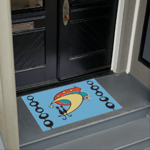 Tapete meio século Moderno de Cat Boomerang Moon Doormat