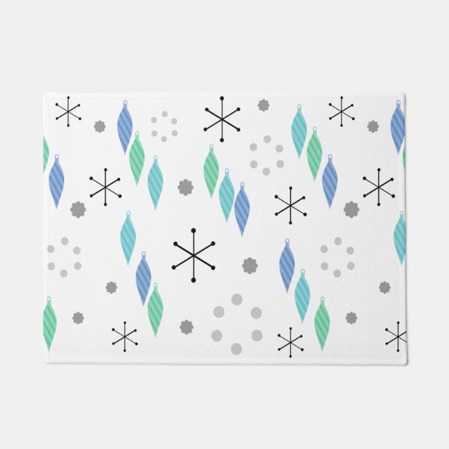 Tapete Meio século Moderno Verde de inverno (Frente)