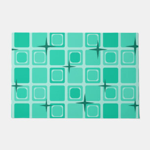 Tapete Meio século - Quadrados Modernos - Stars Teal