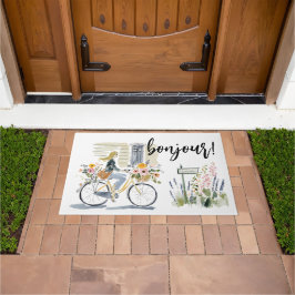Tapete Menina Aquarela na Bicicleta Bonjour!