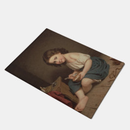 Tapete Menina Bonita Comendo Café Da Manhã (Vintage Art)