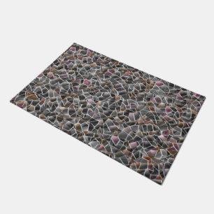 Tapete Mensagem de salmão cru e mosaico irregular de cinz