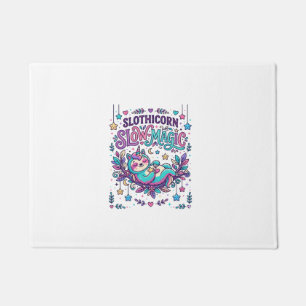 Tapete Mercado Colorido de Magia Lenta Unicórnio Slothico