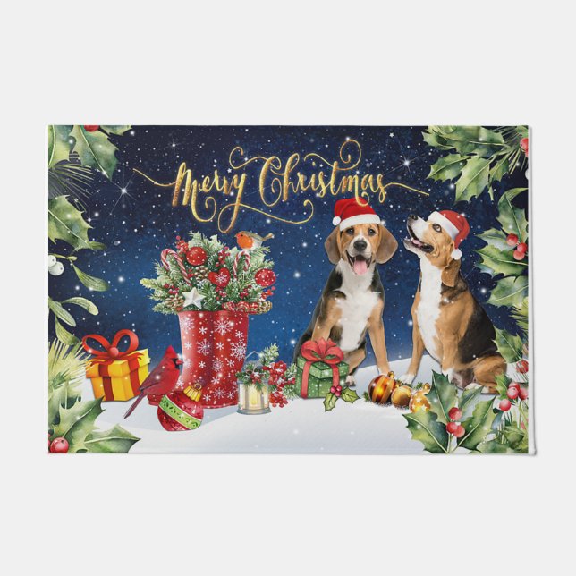 Tapete Merry Christmas Present, Xmas Dogs (Frente)
