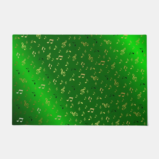 Tapete metal, brilhante, padrão, música, nota, elegante, (Frente)