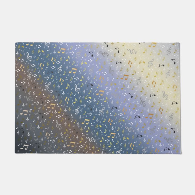 Tapete metal, brilhante, padrão, música, nota, elegante, (Frente)