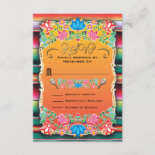 Tapete mexicano do casamento e RSVP floral