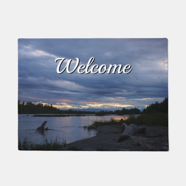 Tapete Midnight Alaska Sunset Welcome Doormat (Frente)