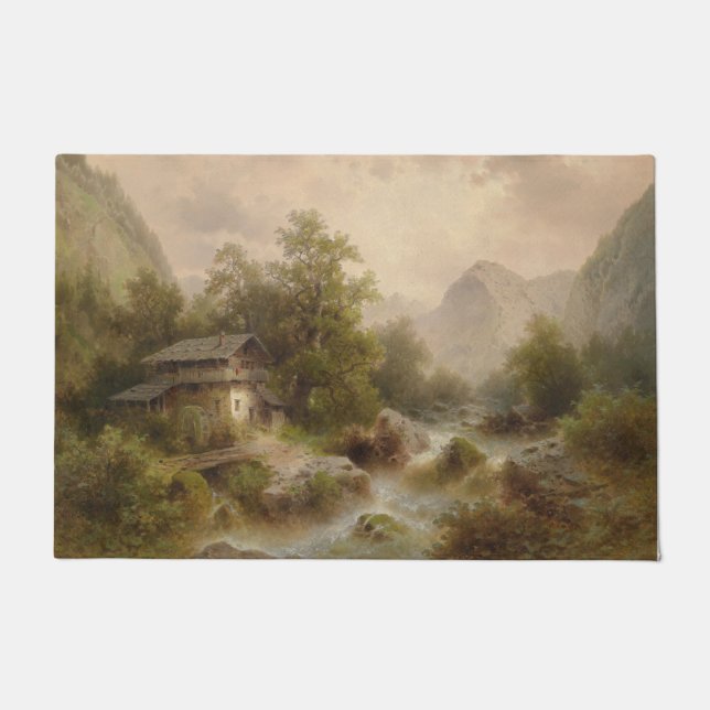 Tapete Mill on a Mountain Stream (por Albert Rieger) (Frente)