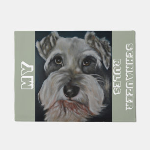 Tapete Mini esteira de porta do Schnauzer