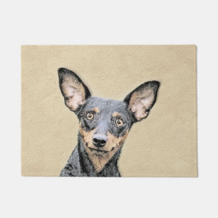 Tapete Miniatura Pinscher Pintando Bela Arte Original de