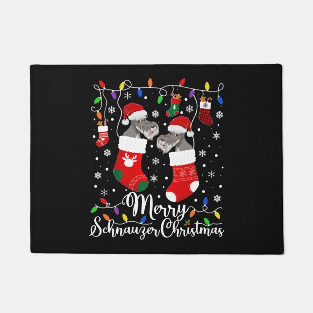 Tapete Miniatura Schnauzer Natal Mini Schnauzer Xmas (Frente)