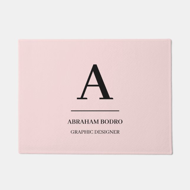 Tapete Minimal Hot Pink Modern Typographic Monogram (Frente)