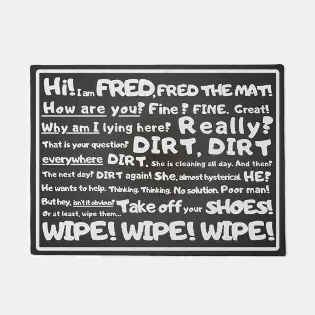 Tapete Mínimo, Testemunha - Fred, o tapete, seu texto hum (Frente)