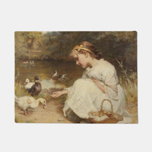 Tapete Moça alimentando patos (por Frederick Morgan)