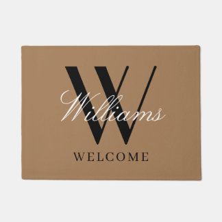 Tapete Modern Khaki Monogramas Newlyweds Nome Porta de Ca