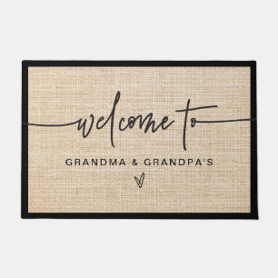 Tapete Moderna Farmhouse Burlap Grandma & Grandpas Bem-Vi