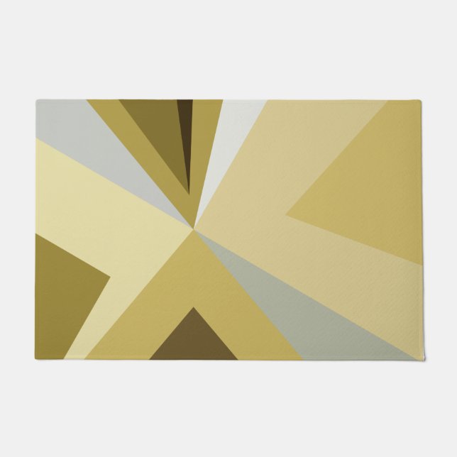 Tapete Moderno Abstrato Dourado de Meados do Século (Frente)