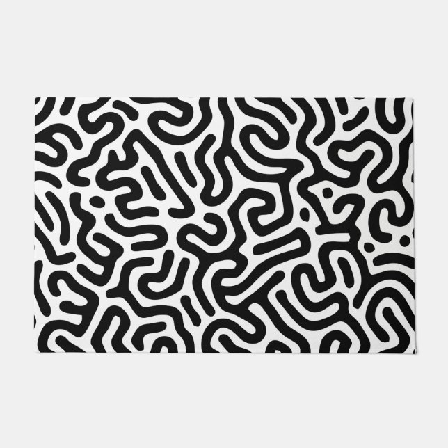 Tapete modo decorativo de linha do padrão labirinto branc (Frente)