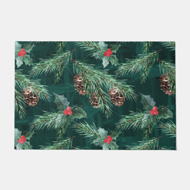 Tapete Molho de Natal em aquarela com cones (Frente)